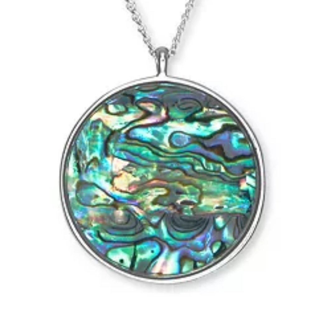 Lucky BrandHammered Coin & Abalone Reversible